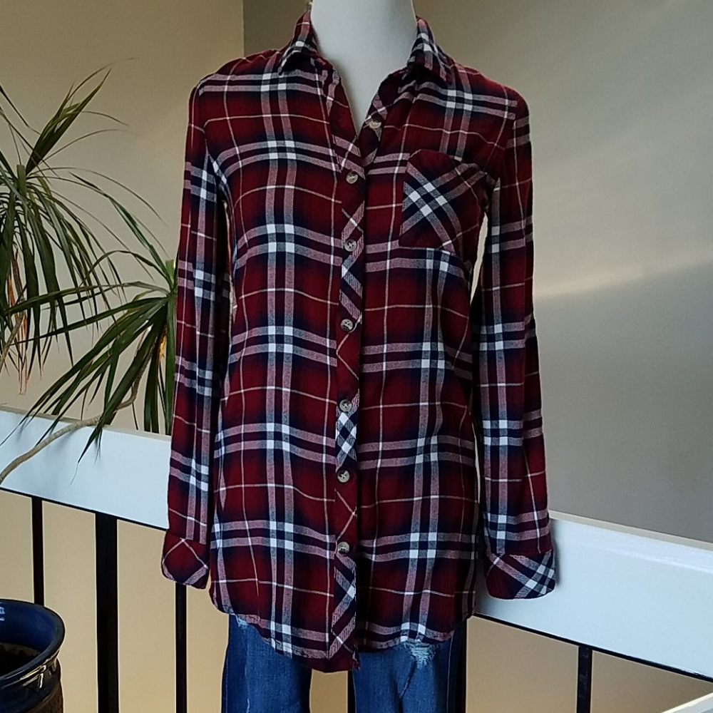 Plaid Tunic Blouse
